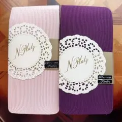 新品　日本製N-Platz リブタイツ 2点 ベビーピンク&グレープ