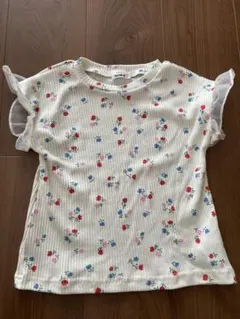 ペアマノン　フリル袖リブTシャツ　新品