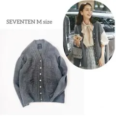 SEVENTEN 　セブンテン　グレー　金ボタン　カーディガン　ニット　2way