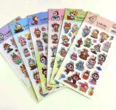 LABUBUラブブ ぷっくりシール　キャラクターシール 立体　6枚セット