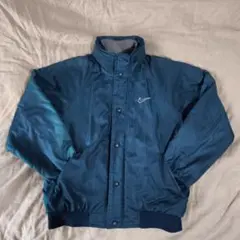 90s NIKE ナイキ　裏フリース　ナイロンジャケット　Lサイズ　ネイビー