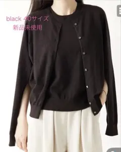 cccmalie シーマリー コットンカシミヤケープツインニット 38 ブラック 