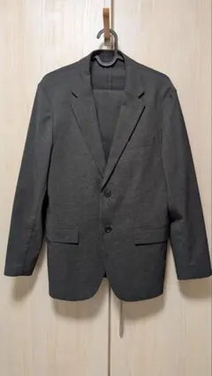 UNIQLO 感動ジャケット ウールライク ダークグレー 上下 管020