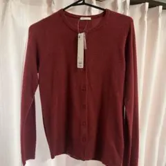 GU カシミヤタッチ　カーディガン　レッド