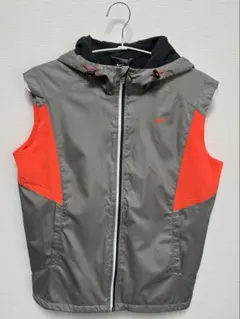 NIKE ナイキ フード付き ベスト グレー オレンジ