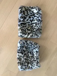 ヒョウ柄ファーレッグウォーマー2点セット