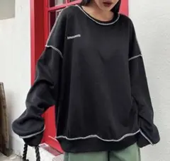 【未使用】SHEIN 刺繍ロゴ　オーバーサイズ　トレーナー　カットソー