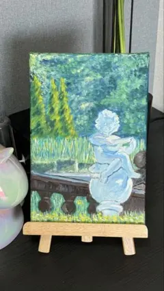 「天使」　手描き　油絵　風景画　原画　肉筆　油彩画　印象派