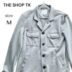 THE SHOP TK メランジ調 ワークジャケット ストレッチ素材 グレー Mのサムネイル