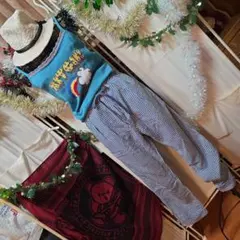 美品ヒステリックグラマーブルーチェックカジュアルカーゴパンツのサムネイル