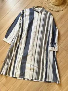 ストライプ　シャツワンピース　ワンピース　オシャレ　ナチュラル　オススメ