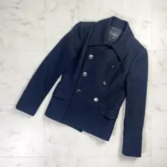 INDIVI アンゴラウール メルトンPコート ブラック サイズ38*MD507