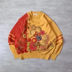 vintage 刺繍 ニット ペイズリー 派手 エスニック フォークロア アート