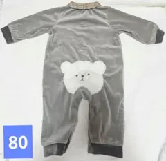 【美品】SLAP SLIP グレー クマロンパース 80 くましり
