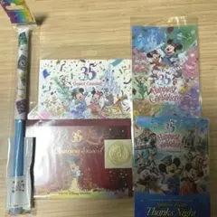 ディズニー35周年　フラッグ&ポストカード&レターセット