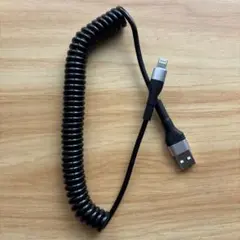 コイル状 USB-A to Lightning ケーブル 約1.5m