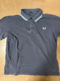 美品】FRED PERRY 半袖 ポロシャツ ポケット グレー 刺繍ロゴ LL 