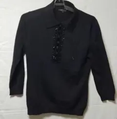 ２３区 七分袖　長袖　ニット　セーター　上品　 ビジュー