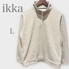イッカ　ハーフジップスウェットプルオーバー　グレー　L