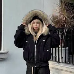 y2k ファー付き ダメージ ミリタリージャケットドルマン ポンチョ グランジ y2k ファー付き ダメージ ミリタリージャケットドルマン ポンチョ