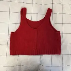 ニットベスト 赤