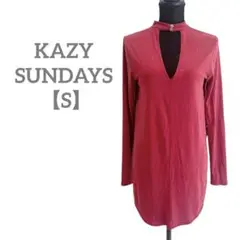 匿名配送✨KAZY SUNDAYS 【S】長袖チュニック くすみレッド