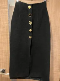 ZARA ブラック タイトスカート ボタン付き