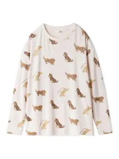 新品 ジェラートピケ DOG柄ロンT ダックスフンド