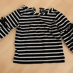 ストライプ長袖Tシャツ＆バーガンディタンクトップセット