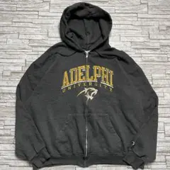 Champion カレッジ ジップパーカー アデルファイ大学 グレー 2XL