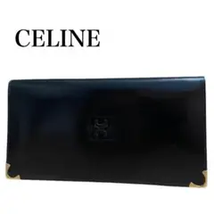 美品 セリーヌ CELINE 二つ折り長財布 札入れ カード入れ 黒 レザーのサムネイル