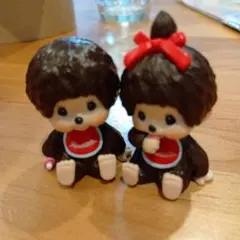 ■モンチッチミニチュアマスコットフィギュア2体ペアで。もんちっち