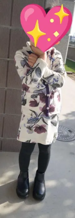 女の子　100cm　花柄プリント　セットアップ スウェット素材　ワンピース