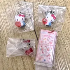 サンリオ　キティ 4点セット ボンドロミニチュアチャーム2 めじるしアクセサリー