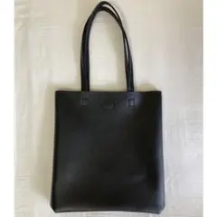 トートバッグ 黒 ブラック 合皮 新品 フェイクレザー