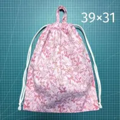 体操着袋 39×31 リボン柄 ピンク