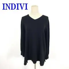 INDIVI インディヴィ 長袖ニット 黒 ウール アクリル 38 C4380