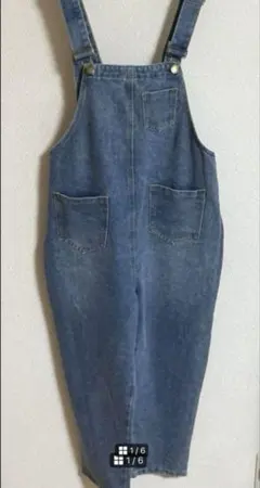 デニム サロペット オーバーオール パンツ L