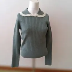 襟付きニット 長袖