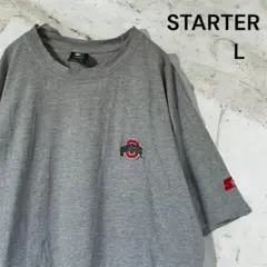 スターター　Tシャツ　L オハイオ州立大学 刺繍ロゴ グレー アメリカ古着　半袖のサムネイル