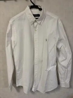 ポロラルフローレン オックスフォードシャツ ボタンダウン 刺繍ロゴ ホワイト M