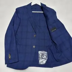 リネン ジャケット紺