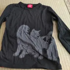 120 犬のイラスト Tシャツ 8A 黒色