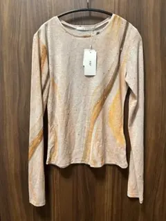 KBF 透け感マーブル模様 長袖Tシャツ