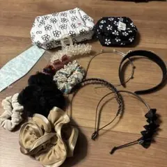 本日のみ最終お値下ヘアアクセサリー 16点カチューシャシュシュヘアクリップマスクのサムネイル