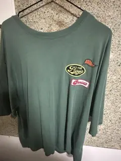グリーン パッチワーク Tシャツ 半袖