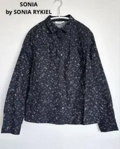 SONIA RYKIEL ソニア リキエル　長袖 シャツ 黒 刺繍 小花柄