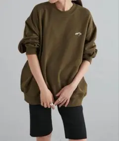 earthy　オーガニックコットンオーバークルースウェット　トレーナー