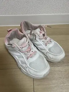 メッシュ素材 ホワイト/ピンク スニーカー