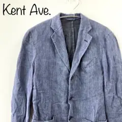 【Kent Ave.】テーラードジャケット　ブルー　麻　M　肩パッド